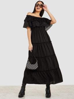Styli - Off Shoulder Tiered Maxi Dress